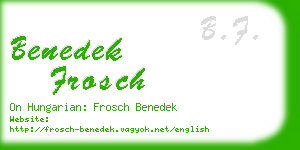 benedek frosch business card